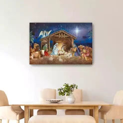 Christmas Art & Wall Decor>Kirklands Home Starry Nativity Christmas Giclee Canvas Art Print Multi