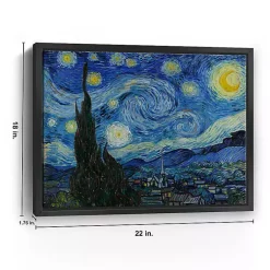 Kirklands Home Starry Night Framed Canvas Art Print, 18x22 Blue