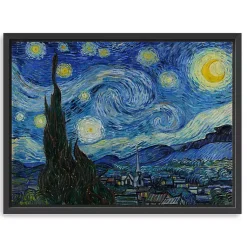 Kirklands Home Starry Night Framed Canvas Art Print, 32x42 Blue
