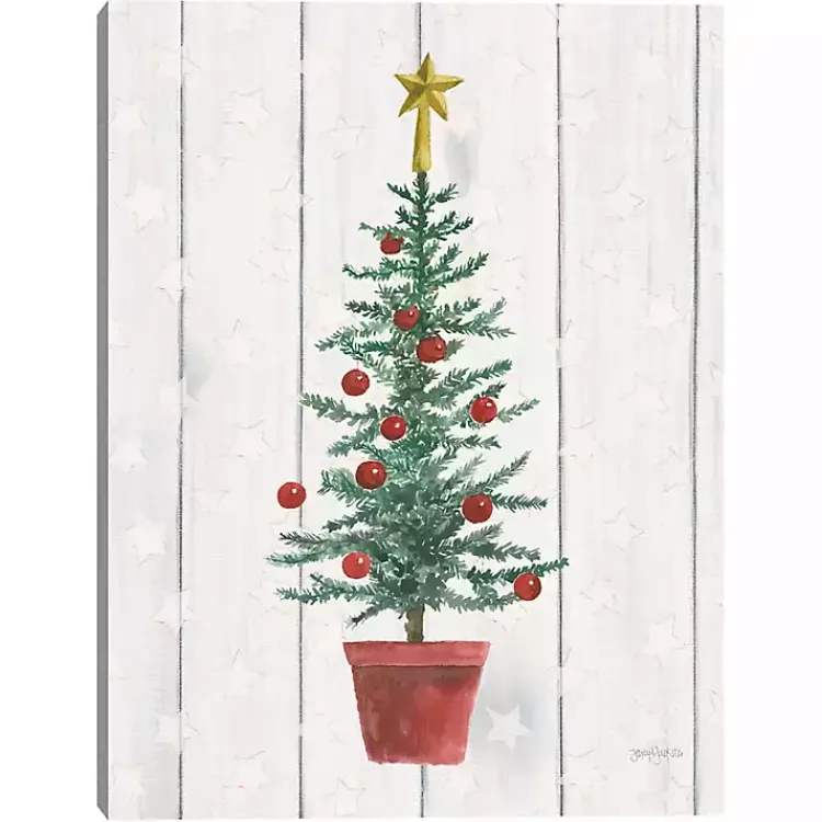 Christmas Art & Wall Decor>Kirklands Home Stars & Christmas Tree Canvas Art Print