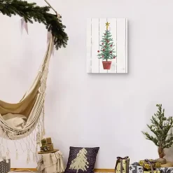 Christmas Art & Wall Decor>Kirklands Home Stars & Christmas Tree Canvas Art Print