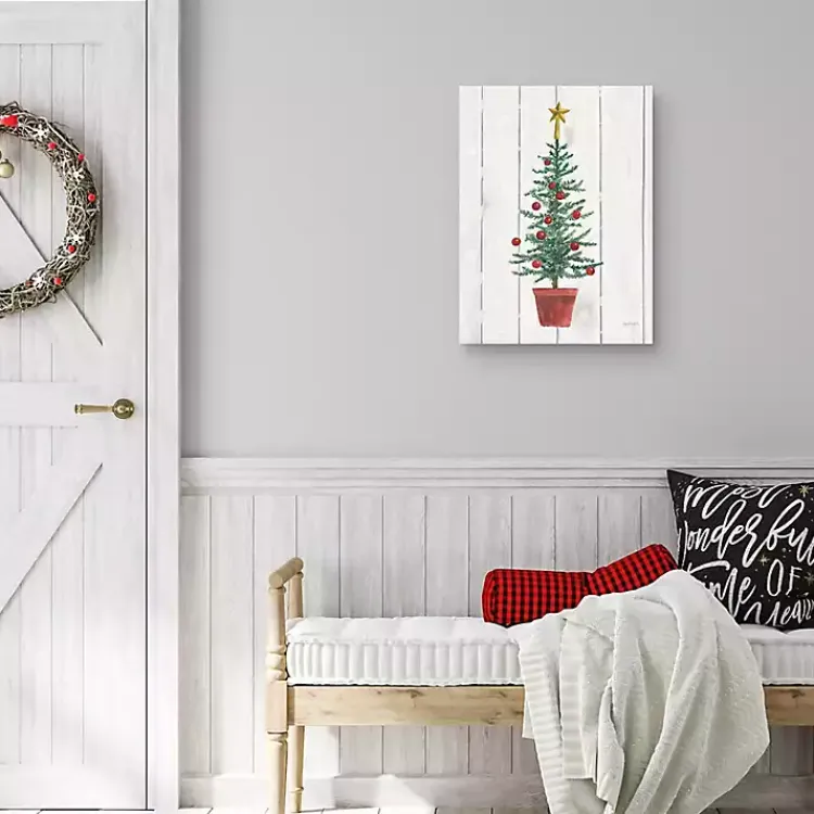 Christmas Art & Wall Decor>Kirklands Home Stars & Christmas Tree Canvas Art Print