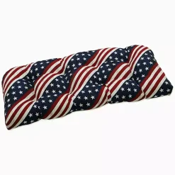 Kirklands Home Stars & Stripes Tufted Outdoor Bench Cushion Clearance