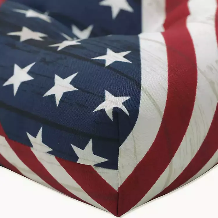 Kirklands Home Stars & Stripes Tufted Outdoor Bench Cushion Clearance