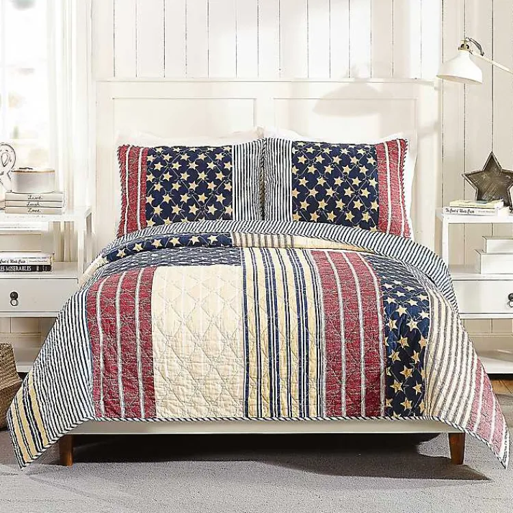 Kirklands Home Stars and Striped Patch 3-pc. King Quilt Set