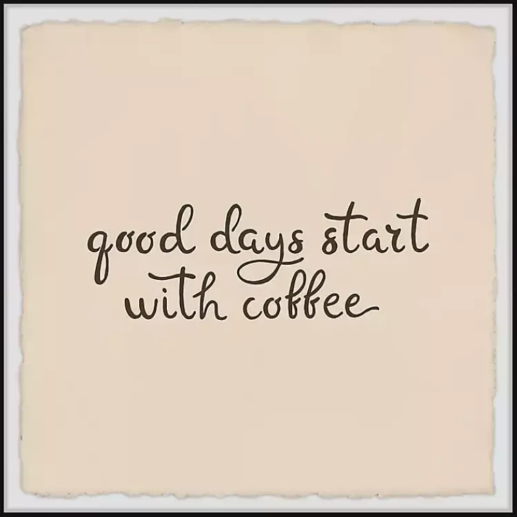 Kirklands Home Start with Coffee Framed Wall Plaque Best