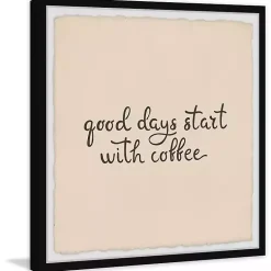 Kirklands Home Start with Coffee Framed Wall Plaque Best