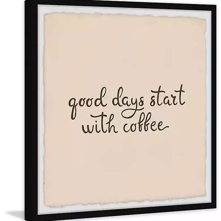 Kirklands Home Start with Coffee Framed Wall Plaque Best