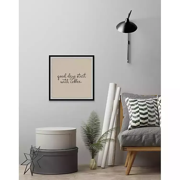 Kirklands Home Start with Coffee Framed Wall Plaque Best