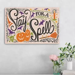 Halloween>Kirklands Home Stay For A Spell Halloween Wall Plaque