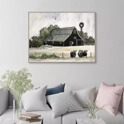 Kirklands Home Stay or Go Framed Canvas Art Print New