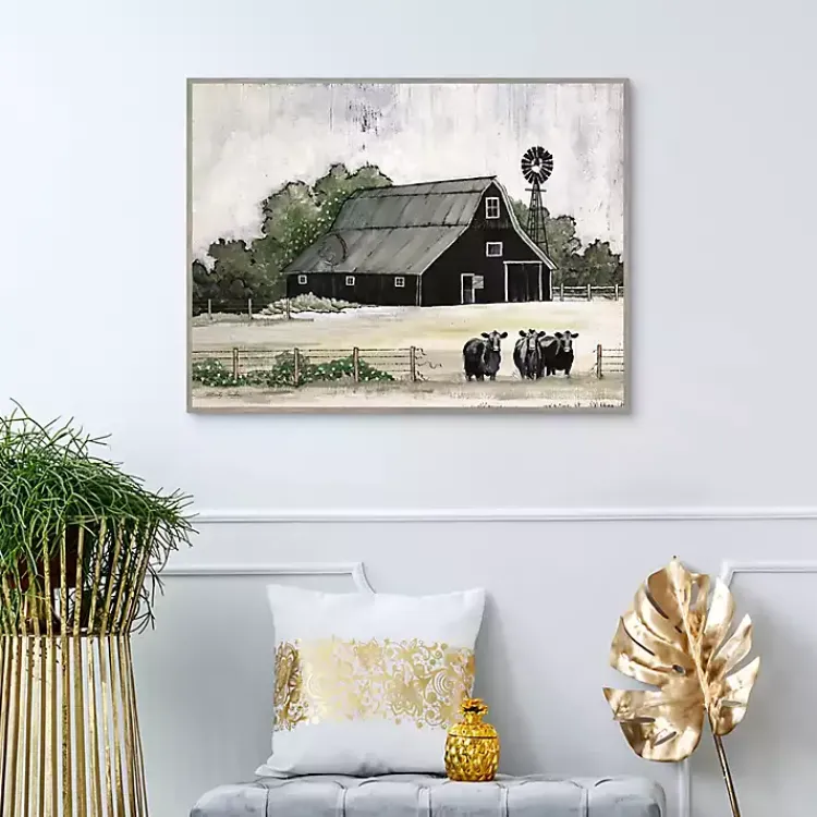 Kirklands Home Stay or Go Framed Canvas Art Print New