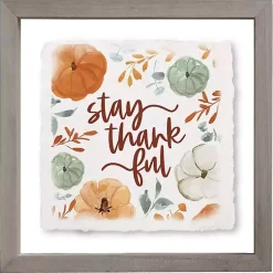 Fall>Kirklands Home Stay Thankful Pumpkins Framed Wall Plaque