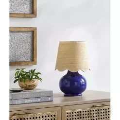 Kirklands Home Stella Diminuta Table Lamp with Woven Shade Blue Best