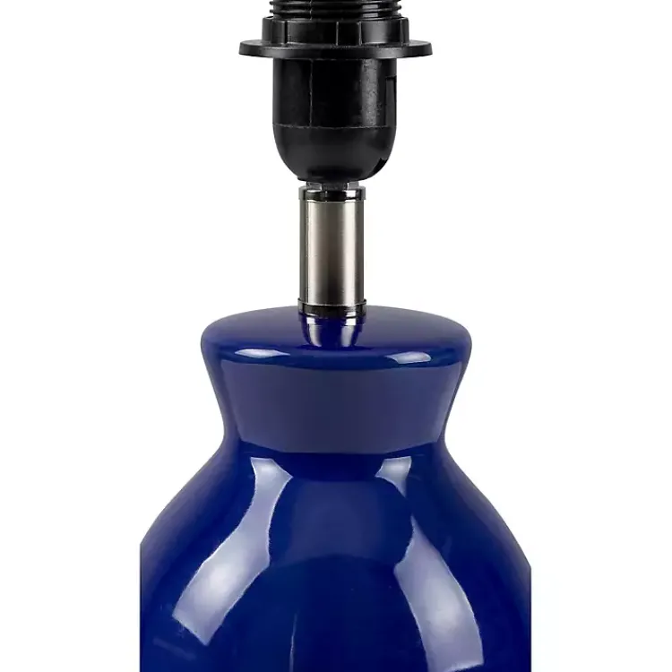 Kirklands Home Stella Mini Table Lamp with Woven Shade Blue Clearance
