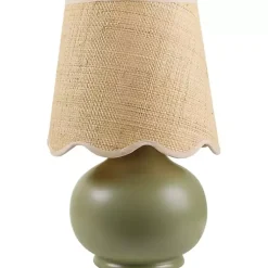 Kirklands Home Stella Diminuta Table Lamp with Woven Shade Green Online