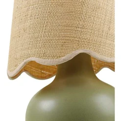 Kirklands Home Stella Diminuta Table Lamp with Woven Shade Green Online