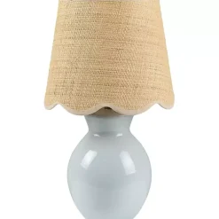 Kirklands Home Stella Light Mini Table Lamp with Woven Shade Blue Clearance