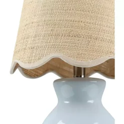Kirklands Home Stella Light Mini Table Lamp with Woven Shade Blue Clearance