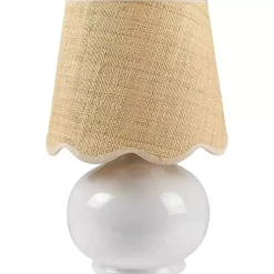 Kirklands Home Stella Diminuta Table Lamp with Woven Shade White Hot