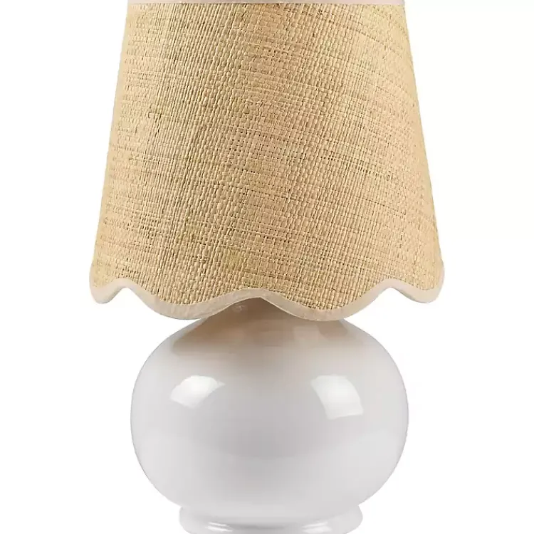 Kirklands Home Stella Diminuta Table Lamp with Woven Shade White Hot