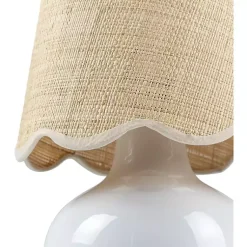 Kirklands Home Stella Diminuta Table Lamp with Woven Shade White Hot
