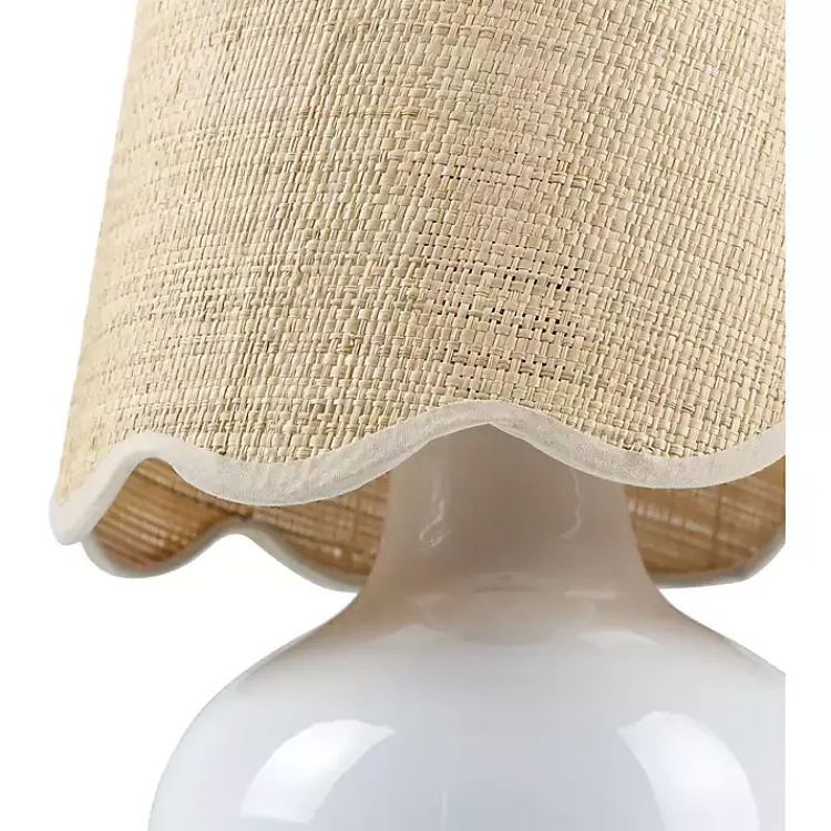 Kirklands Home Stella Diminuta Table Lamp with Woven Shade White Hot