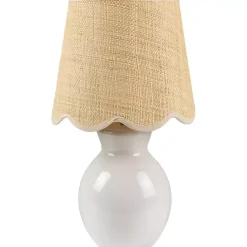 Kirklands Home Stella Mini Table Lamp with Woven Shade White Discount
