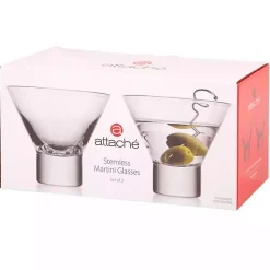Kirklands Home Stemless Martini Glasses, Set of 2 Clear