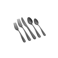 Kirklands Home Stevie Satin 20-pc. Flatware Set Black Outlet