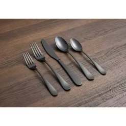 Kirklands Home Stevie Satin 20-pc. Flatware Set Black Outlet