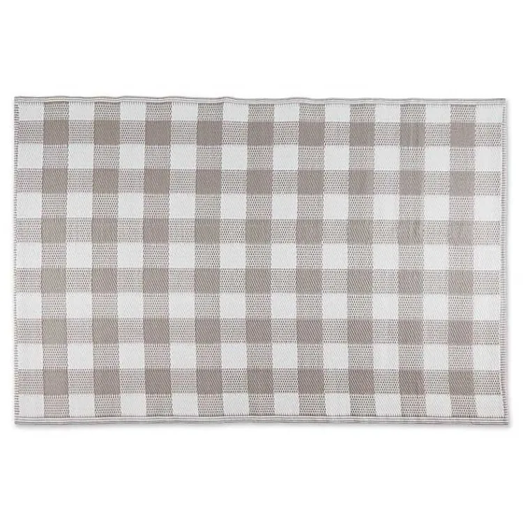 Kirklands Home Stone & White Buffalo Check Outdoor Area Rug, 4x6