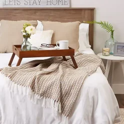Blankets & Throws>Kirklands Home Stone and White Arrowhead Throw Tan