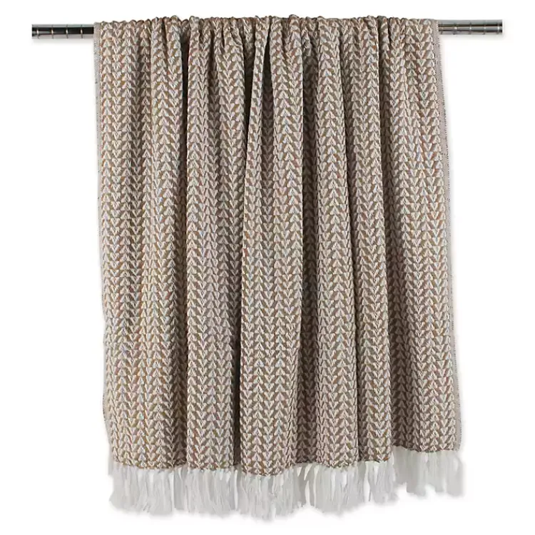 Blankets & Throws>Kirklands Home Stone and White Arrowhead Throw Tan