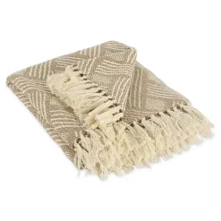 Blankets & Throws>Kirklands Home Stone Basket Weave Throw Tan