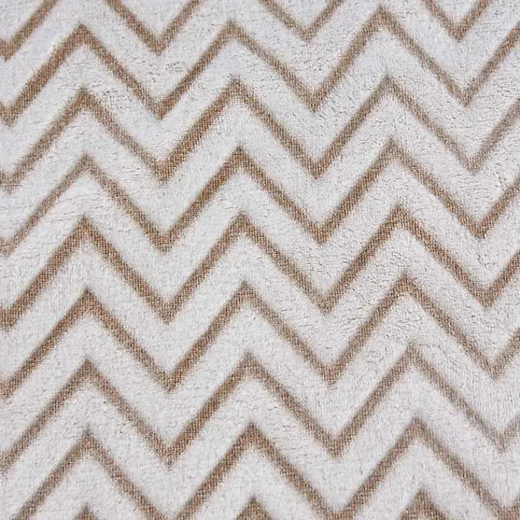 Blankets & Throws>Kirklands Home Stone Chevron Plush Throw Tan