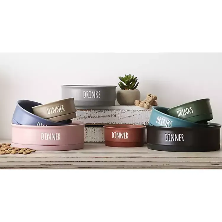 Kirklands Home Stone Dinner & Drinks 2-pc. Pet Bowl Set, 8 in. Tan Discount