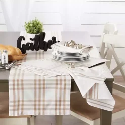 Kirklands Home Stone Farmhouse Plaid Placemats, Set of 6 Tan New