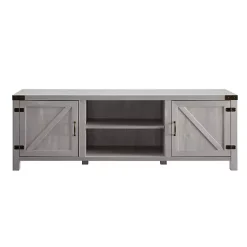 Kirklands Home Stone Barn Door TV Stand Gray Sale
