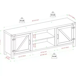Kirklands Home Stone Barn Door TV Stand Gray Sale