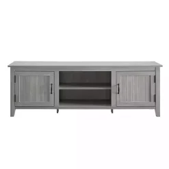 Kirklands Home Stone Grooved Door Modern Farmhouse TV Stand Gray Clearance