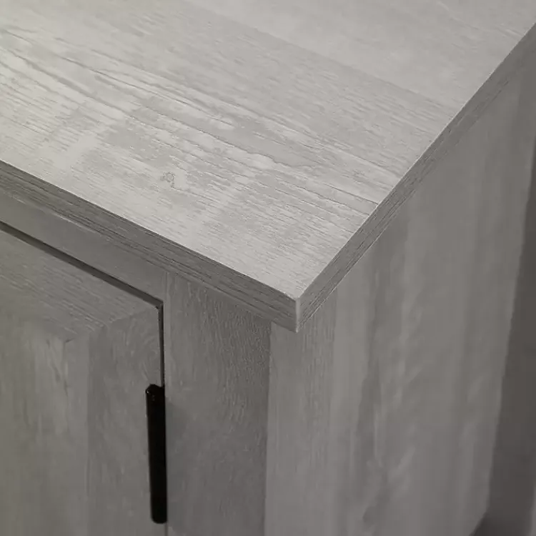 Kirklands Home Stone Grooved Door Modern Farmhouse TV Stand Gray Clearance