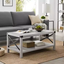 Kirklands Home Stone Modern Farmhouse Coffee Table Gray Hot