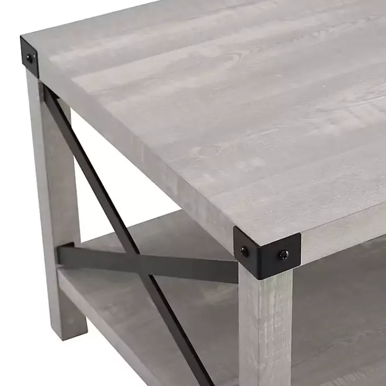 Kirklands Home Stone Modern Farmhouse Coffee Table Gray Hot