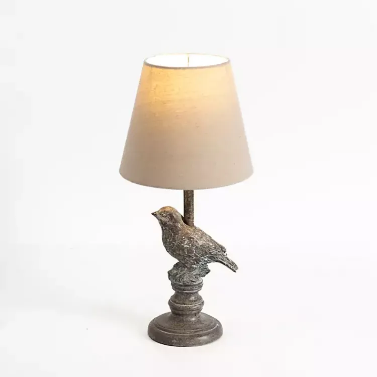 Kirklands Home Stone Gray Perched Bird Table Lamp Tan Sale