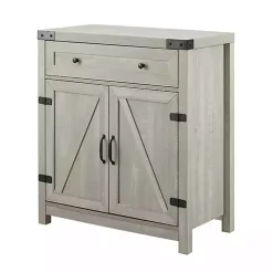 Kirklands Home Stone Rustic Barndoor Cabinet Gray Outlet