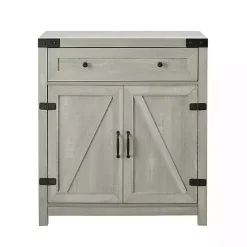 Kirklands Home Stone Rustic Barndoor Cabinet Gray Outlet