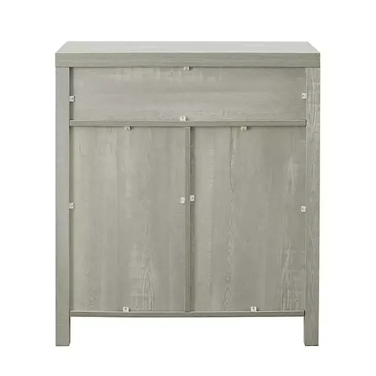 Kirklands Home Stone Rustic Barndoor Cabinet Gray Outlet