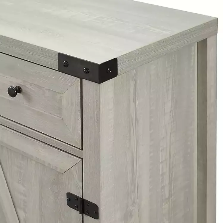 Kirklands Home Stone Rustic Barndoor Cabinet Gray Outlet