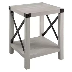 Kirklands Home Stone Rustic Wood Accent Table Gray Online